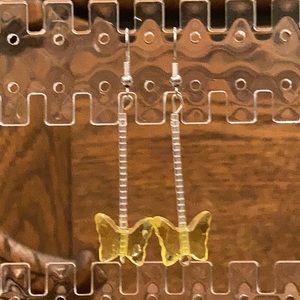 Long dangly butterfly earrings